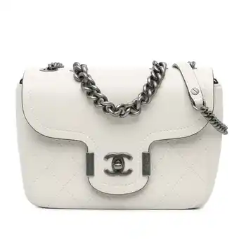 Walmart Pre-Owned Authenticated Chanel Satchel Calf White Women offer