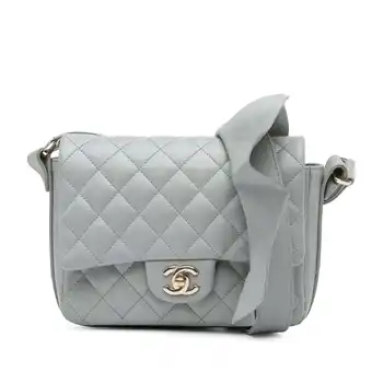 Walmart Pre-Owned Authenticated Chanel Crossbody Bag Calf Gray Women offer