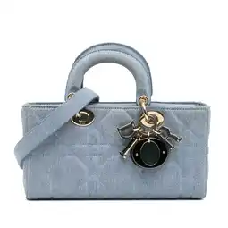 Walmart Pre-Owned Authenticated Dior Satchel Denim Blue Women offer