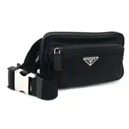 Walmart Pre-Owned Prada Belt Bag 2VL977 Black Nylon Leather Waist Pouch Women Men PRADA (Good) offer