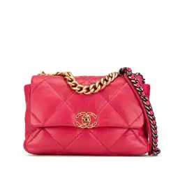 Walmart Pre-Owned Authenticated Chanel Satchel Lambskin Leather Dark Pink Women offer