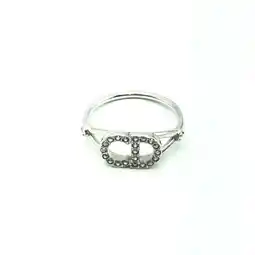 Walmart Pre-Owned Christian Dior Clair D Lune Ring Silver Size M (Good) offer