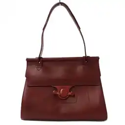 Walmart Pre-Owned Salvatore Ferragamo Ferragamo Women's Shoulder Bag Leather Bordeaux (Fair) offer