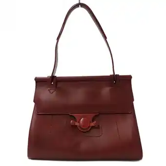 Walmart Pre-Owned Salvatore Ferragamo Ferragamo Women's Shoulder Bag Leather Bordeaux (Fair) offer