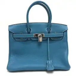 Walmart Pre-Owned Hermes Bag Tote Bag Hand Bag Blue gene blue SVHardware offer