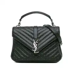 Walmart Pre-Owned Authenticated Saint Laurent Satchel Sheepskin Leather Black Women (Good) offer