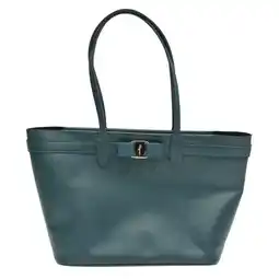 Walmart Pre-Owned Salvatore Ferragamo Vara AU-21 1082 Women's Leather Tote Bag Green (Good) offer