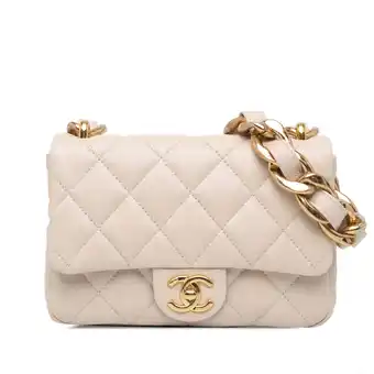 Walmart Pre-Owned Authenticated Chanel Shoulder Bag Lambskin Leather Light Beige Women offer