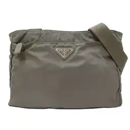 Walmart Pre-Owned PRADA Women's and Men's Tote Bag Shoulder Nylon Khaki (Fair) offer