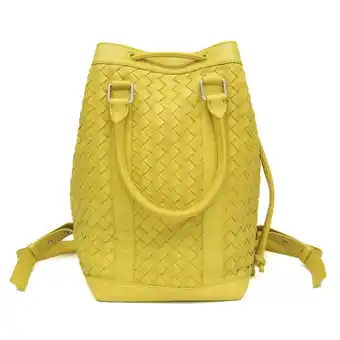 Walmart Pre-Owned Bottega Veneta Intrecciato Men,Women Leather Backpack Yellow (Good) offer