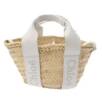 Walmart Pre-Owned Chlo Chloe Sense Small Basket White Women's Raffia Leather Shoulder Bag (Good) offer