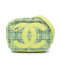 Walmart Pre-Owned Authenticated Chanel Crossbody Bag Tweed Light Green Women offer