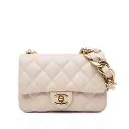 Walmart Pre-Owned Authenticated Chanel Shoulder Bag Lambskin Leather Light Beige Women (Good) offer