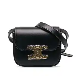 Walmart Authenticated Celine Mini Triomphe Crossbody Bag Calf Leather Black Unisex (Good) offer