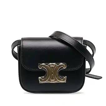 Walmart Authenticated Celine Mini Triomphe Crossbody Bag Calf Leather Black Unisex (Good) offer