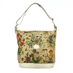 Walmart Pre-Owned GUCCI 001-090-0729 Old Gucci Flora GG Shoulder Bag White Women's (Fair) offer