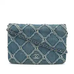 Walmart Pre-Owned Authenticated Chanel Crossbody Bag Denim Blue Women (Good) offer