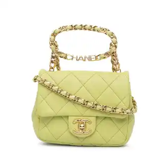 Walmart Pre-Owned Authenticated Chanel Crossbody Bag Lambskin Leather Lime Women offer