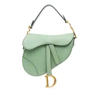 Walmart Pre-Owned Authenticated Dior Satchel Calf Light Green Women offer