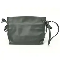 Walmart Pre-Owned LOEWE Flamenco Clutch Drawstring Shoulder Bag Napa Calf Dark Green S-156854 (Good) offer