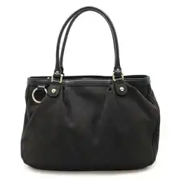 Walmart Pre-Owned GUCCI GG Canvas Sukey Tote Bag Shoulder Leather Black Charm Missing 296835 (Good) offer