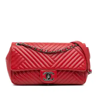 Walmart Pre-Owned Authenticated Chanel Shoulder Bag Lambskin Leather Red Women (Good) offer