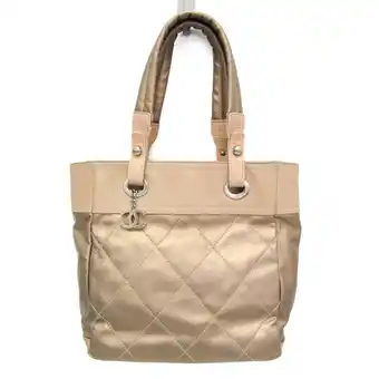 Walmart Pre-Owned Chanel Paris Biarritz PM A34208 Women's Coated Canvas,Canvas Tote Bag Gold (Good) offer