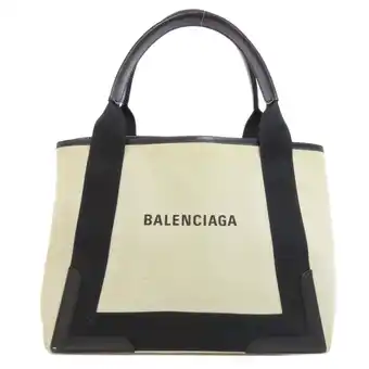 Walmart Pre-Owned Balenciaga 339933 Navy Cabas Handbag Canvas Women's (Good) offer