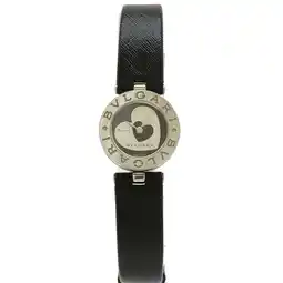 Walmart Pre-Owned BVLGARI B.zero1 B-zero1 Double Heart Black Silver Dial Leather Strap... (Good) offer