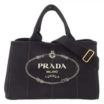 Walmart Pre-Owned PRADA Women's Handbag Shoulder Bag 2way Canvas Canapa M Black BN2642 (Fair) offer