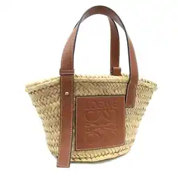 Walmart Pre-Owned LOEWE Handbag Anagram Bucket Bag Small 327.02.S093 Natural Brown Raffia... (Good) offer