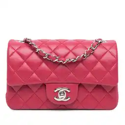 Walmart Pre-Owned Authenticated Chanel Crossbody Bag Lambskin Leather Dark Pink Women (Good) offer