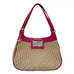 Walmart Pre-Owned Christian Dior Handbag Canvas Leather Red x Brown Women's z3082 (Fair) offer