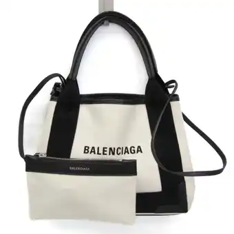 Walmart Pre-Owned Balenciaga Navy Cabas XS 390346 Women's Canvas,Leather Handbag,Shoulder Bag... (Good) offer