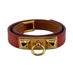 Walmart Pre-Owned HERMES Rival Double Tour Bracelet Red Women's (Good) offer