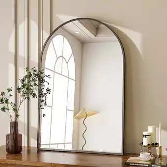 Walmart BEAUTYPEAK 24x 36 Bathroom Mirror Wall Vanity Arched Mirror, Black offer