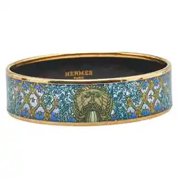 Walmart Pre-Owned Hermes enamel GM cloisonn bangle blue gold plated ladies HERMES (Good) offer