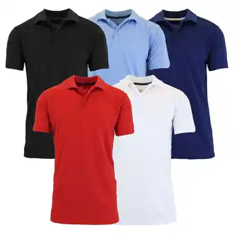 Walmart 5-Pack Men's Dry Fit Moisture-Wicking Polo Shirt (S-3XL) offer