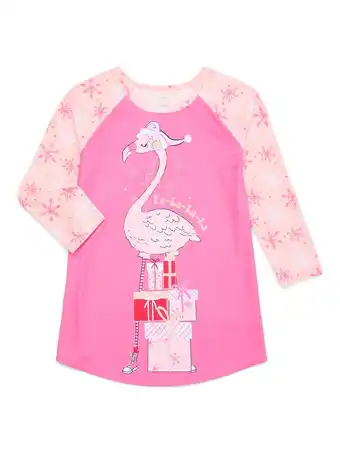 Walmart Holiday Time Girls Sleep Gown with Long Sleeves, Sizes 4-18 & Plus offer