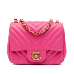 Walmart Pre-Owned Authenticated Chanel Crossbody Bag Lambskin Leather Pink Women offer