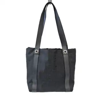 Walmart Pre-Owned Bvlgari Logomania Women's Nylon Canvas,Leather Tote Bag Black (Good) offer