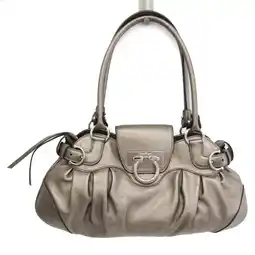 Walmart Pre-Owned Salvatore Ferragamo Gancini AU-21 6317 Women's Leather Tote Bag Bronze (Good) offer