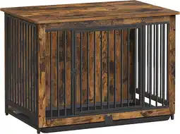 Walmart FEANDREA Dog Crate Furniture, Dog Cage with Double Doors, Rustic Brown offer