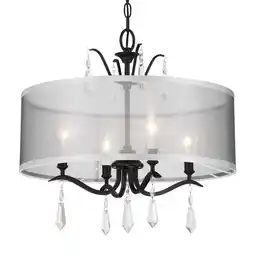 Walmart Minka Lavery 4443 Laurel Estate 4 Light 20 Wide Crystal Pendant - Coal offer