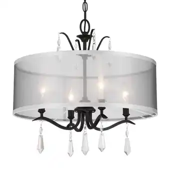 Walmart Minka Lavery 4443 Laurel Estate 4 Light 20 Wide Crystal Pendant - Coal offer