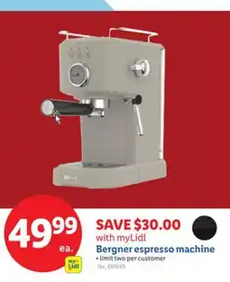 Lidl Bergner espresso machine offer