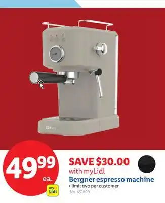 Lidl Bergner espresso machine offer