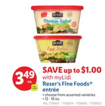 Lidl Reser's Fine Foods entrée offer