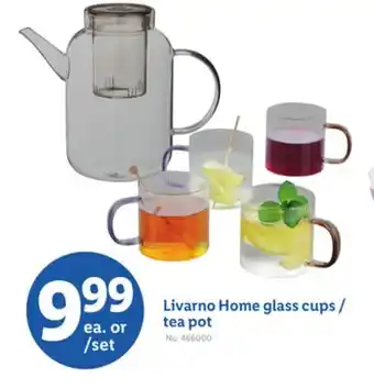 Lidl Livarno Home glass cups/tea pot offer