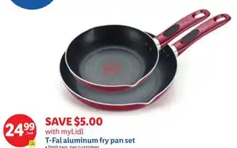 Lidl T-fal aluminum fry pan set offer